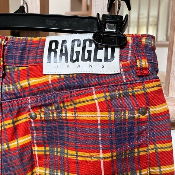 The Ragged Priest Register Plaid Flare Jeans 28 - Picture 10 of 13